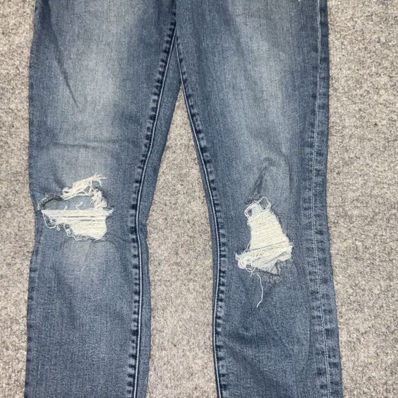 FRAME Jeans Womens Size 28 Blue Denim Le Skinny De Jeanne Distressed Raw Hem - Picture 10 of 12